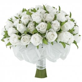Свадебный букет из белых роз